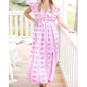 Darlington Isle West Palm Resort Dress pink and white size XXL